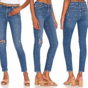 Lovers + Friends NWT Distressed Ricky Low-Rise Stretch Skinny Jeans in Brighton
